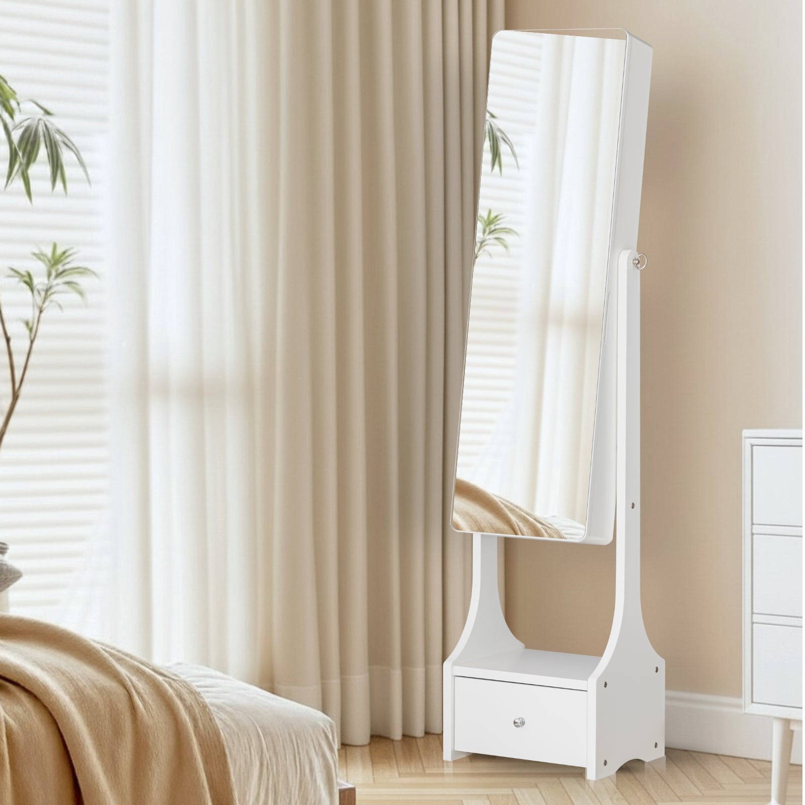 Full-Length Mirror Jewelry and Cosmetics Armoire - Image 5