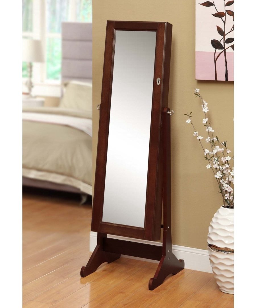 Standing Jewelry Armoire with Mirror