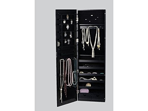 Wall-Mounted Jewelry Armoire with Mirror
