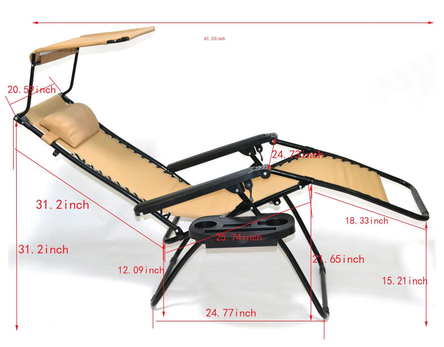 Portable Outdoor Reclining Lounge Chair - Image 2