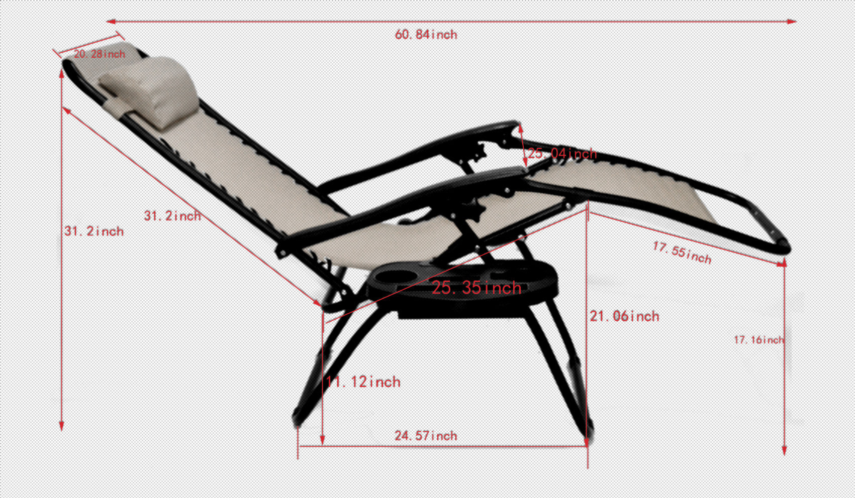 Reclining Folding Chair with Cup Holder - Image 2