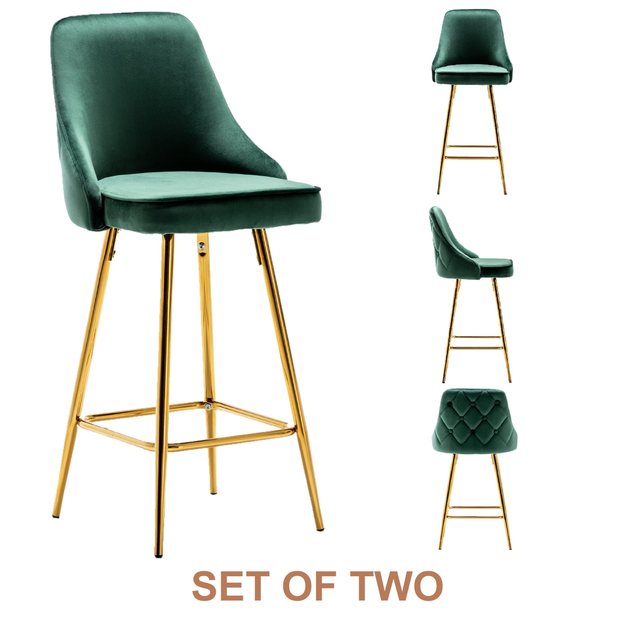 Tufted Upholstered Bar Stool - Image 7