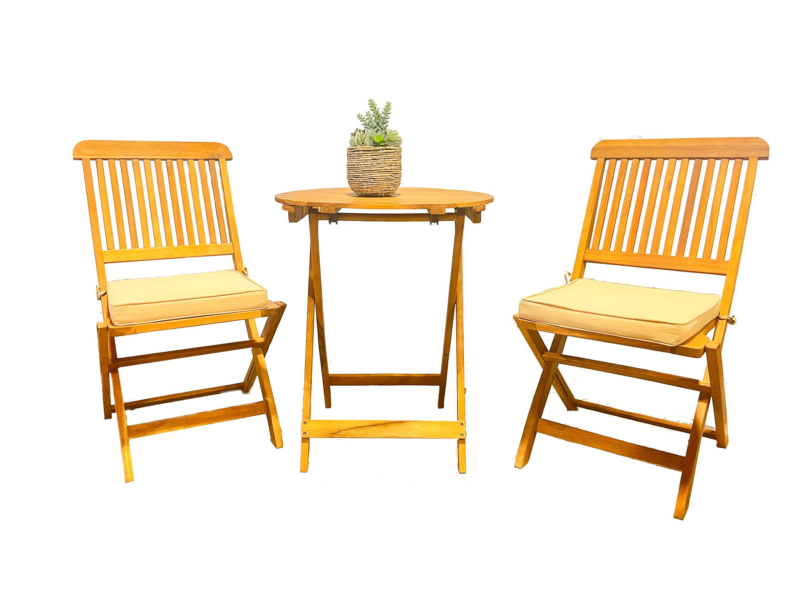 Outdoor Folding Chair and Table Set - Image 2