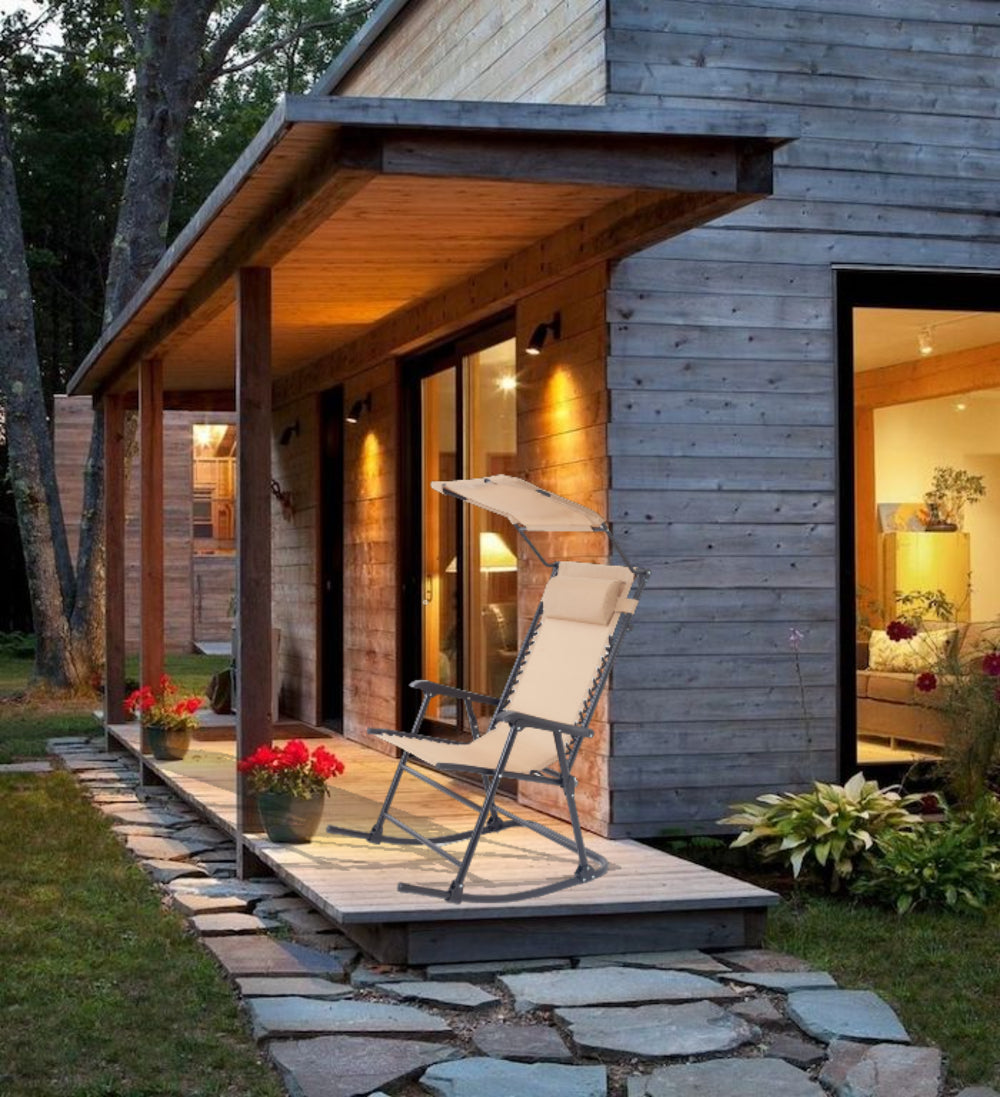 Folding Outdoor Reclining Rocking Chair - Image 2