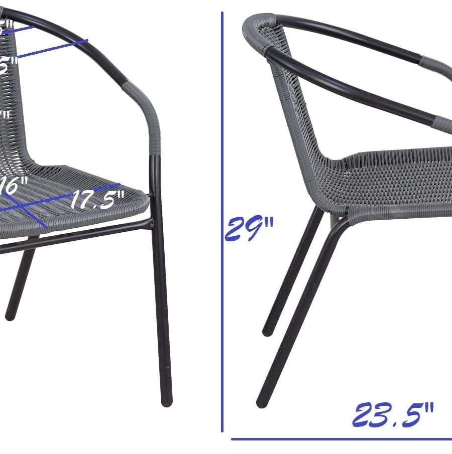 Outdoor Patio Furniture Set with Stackable Chairs and Table