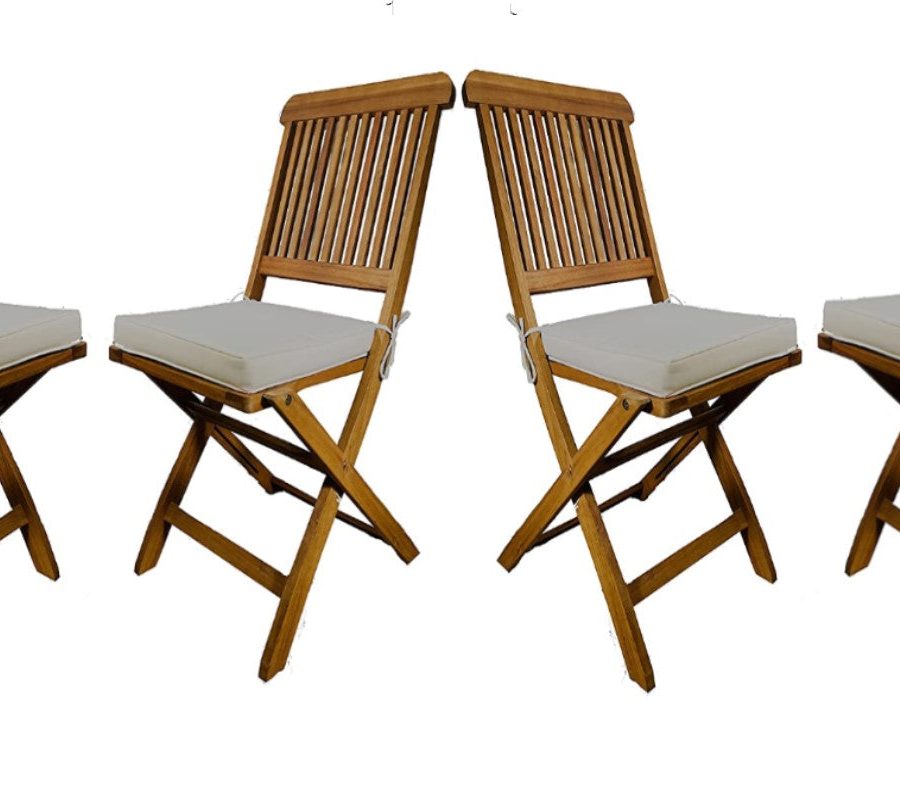 4-Piece Set of Folding Outdoor Chairs