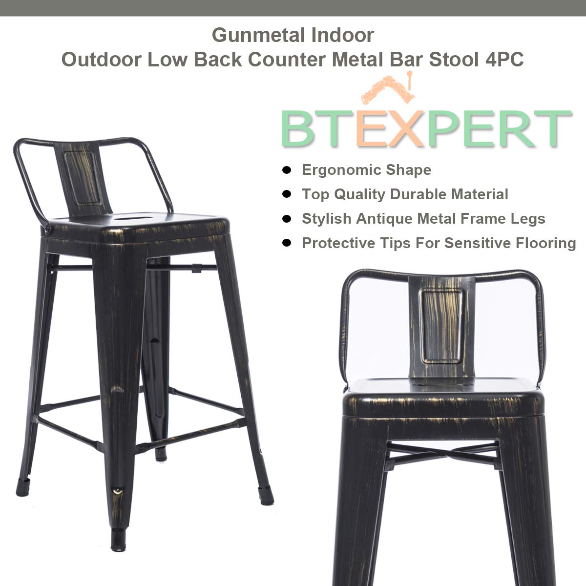 Set of 4 Bar Stools - Image 6