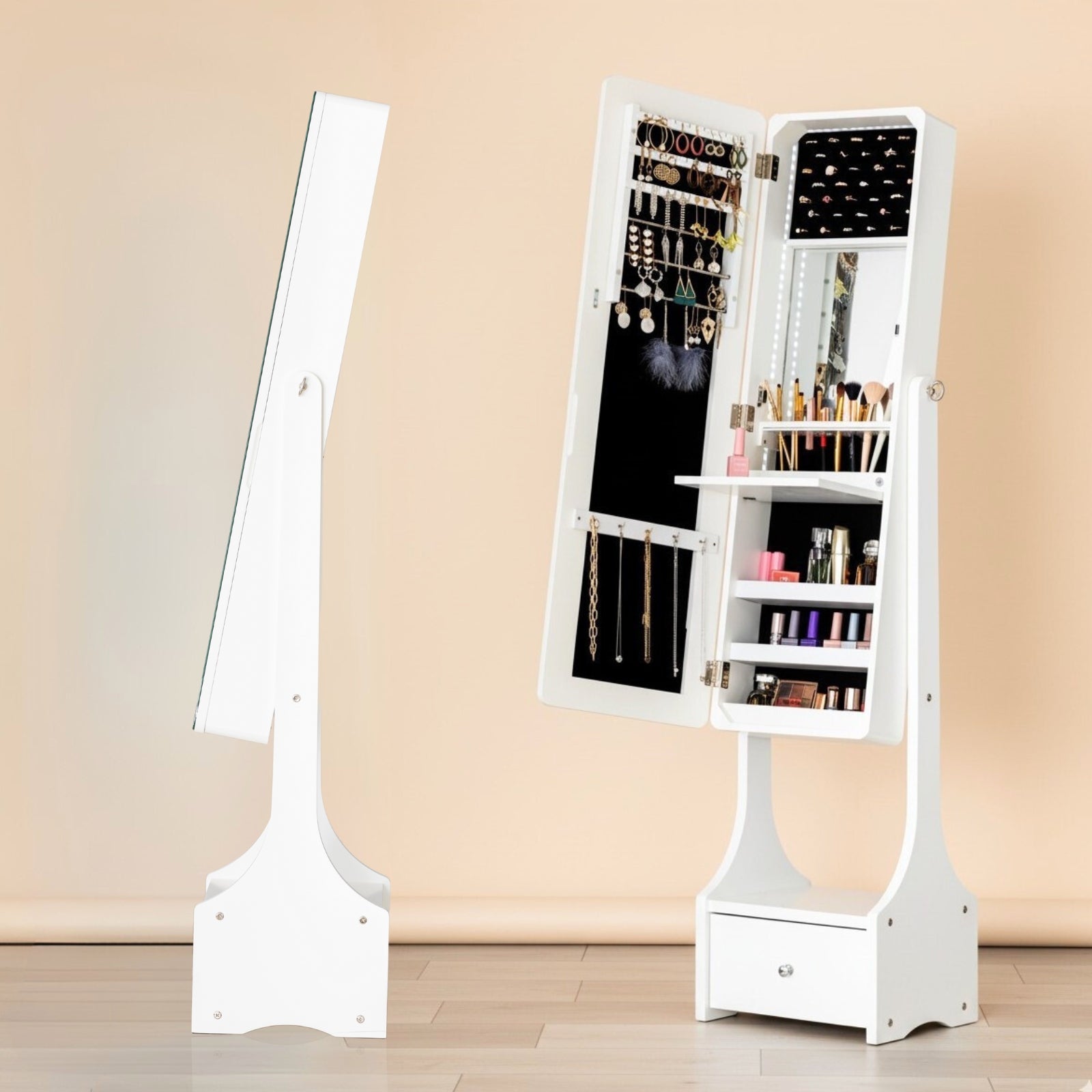 Full-Length Mirror Jewelry and Cosmetics Armoire - Image 3