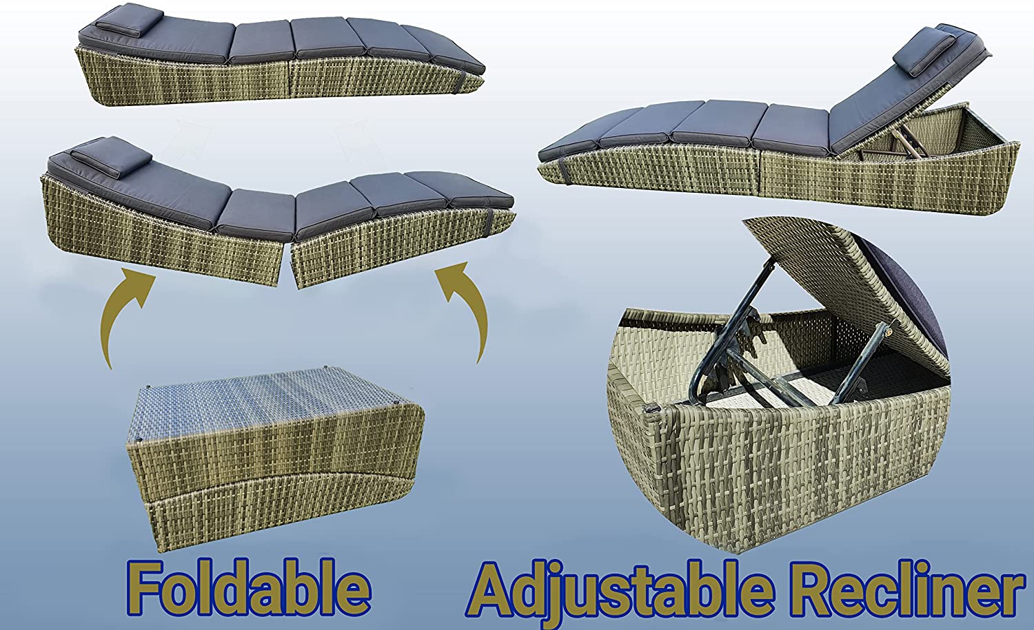 Outdoor Adjustable Foldable Lounge Chair - Image 5