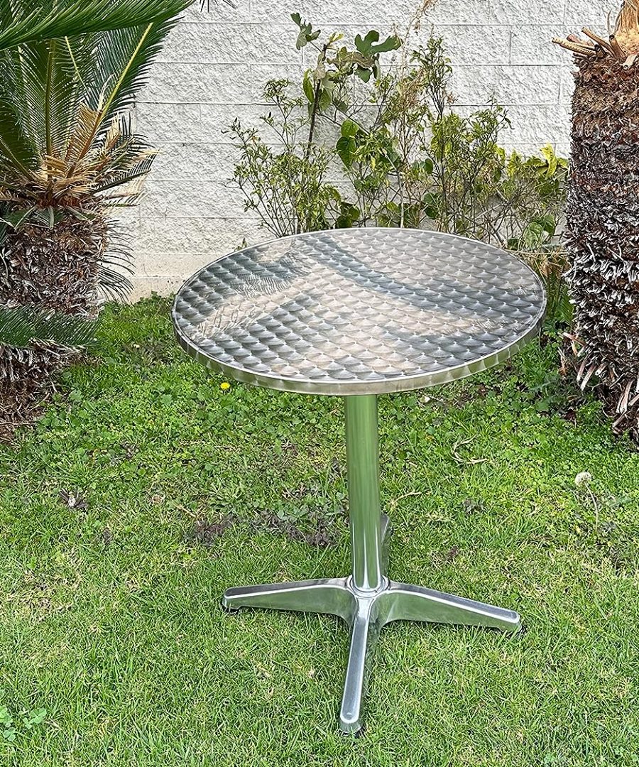 Outdoor Round Table and Stackable Chairs