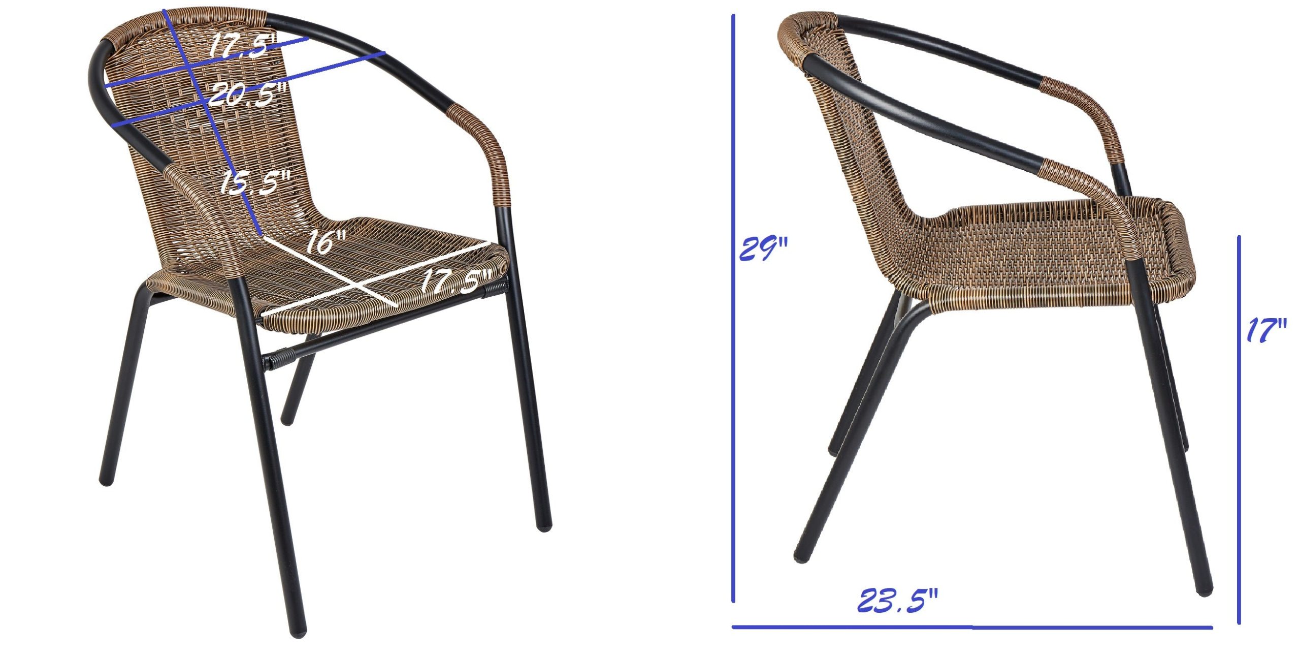 Outdoor Round Table with Woven-Back Chairs - Image 3