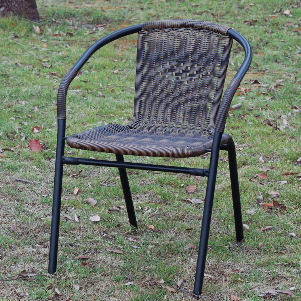 Outdoor Round Table with Woven-Back Chairs - Image 6