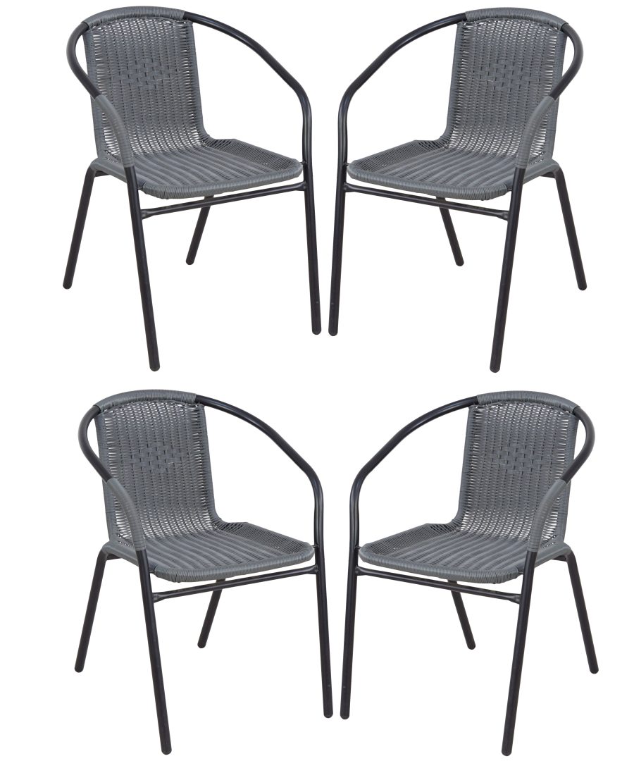 Outdoor Round Table and Armchair Set