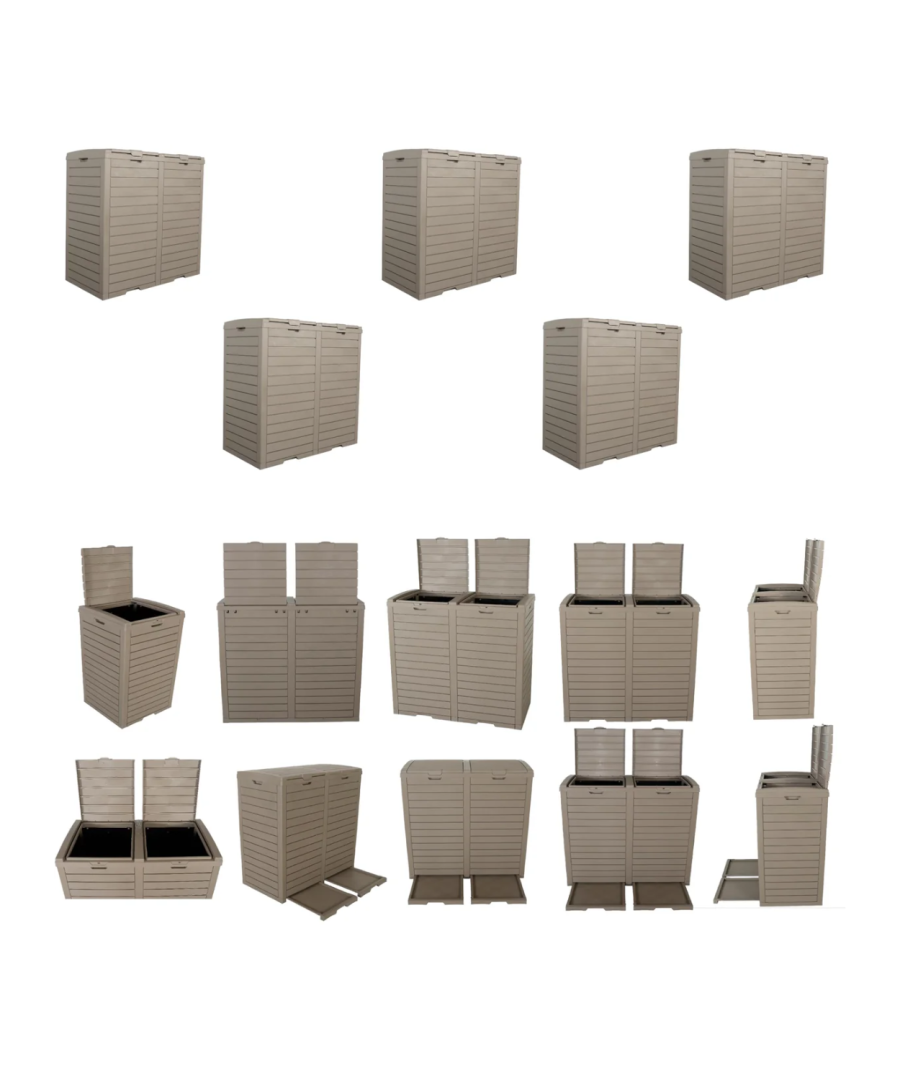 Outdoor Dual - Compartment Trash Can