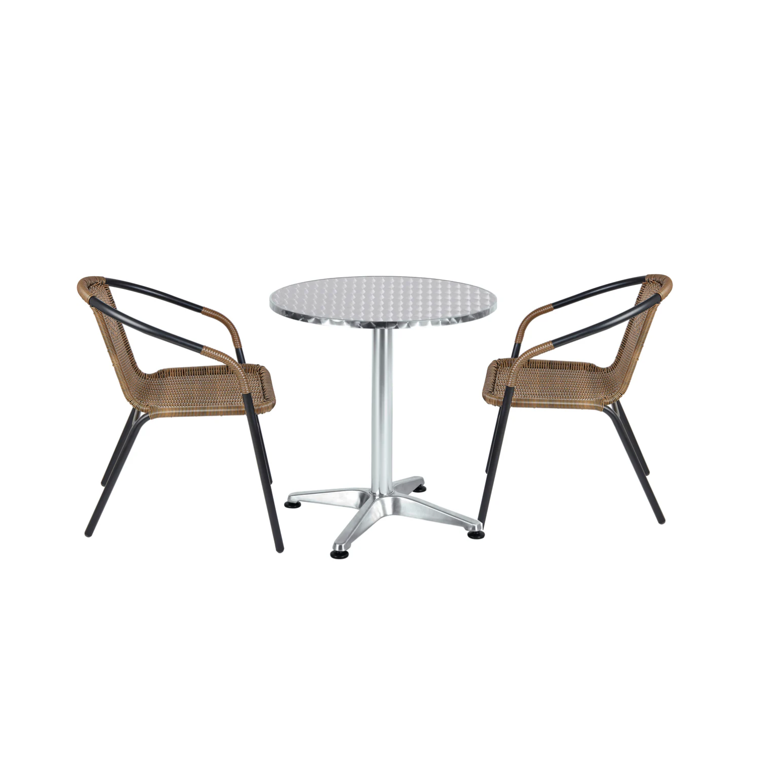 Outdoor Round Table with Woven-Back Chairs - Image 15