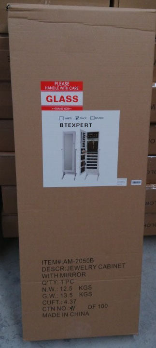 Premium Standing Jewelry Cabinet with Mirror