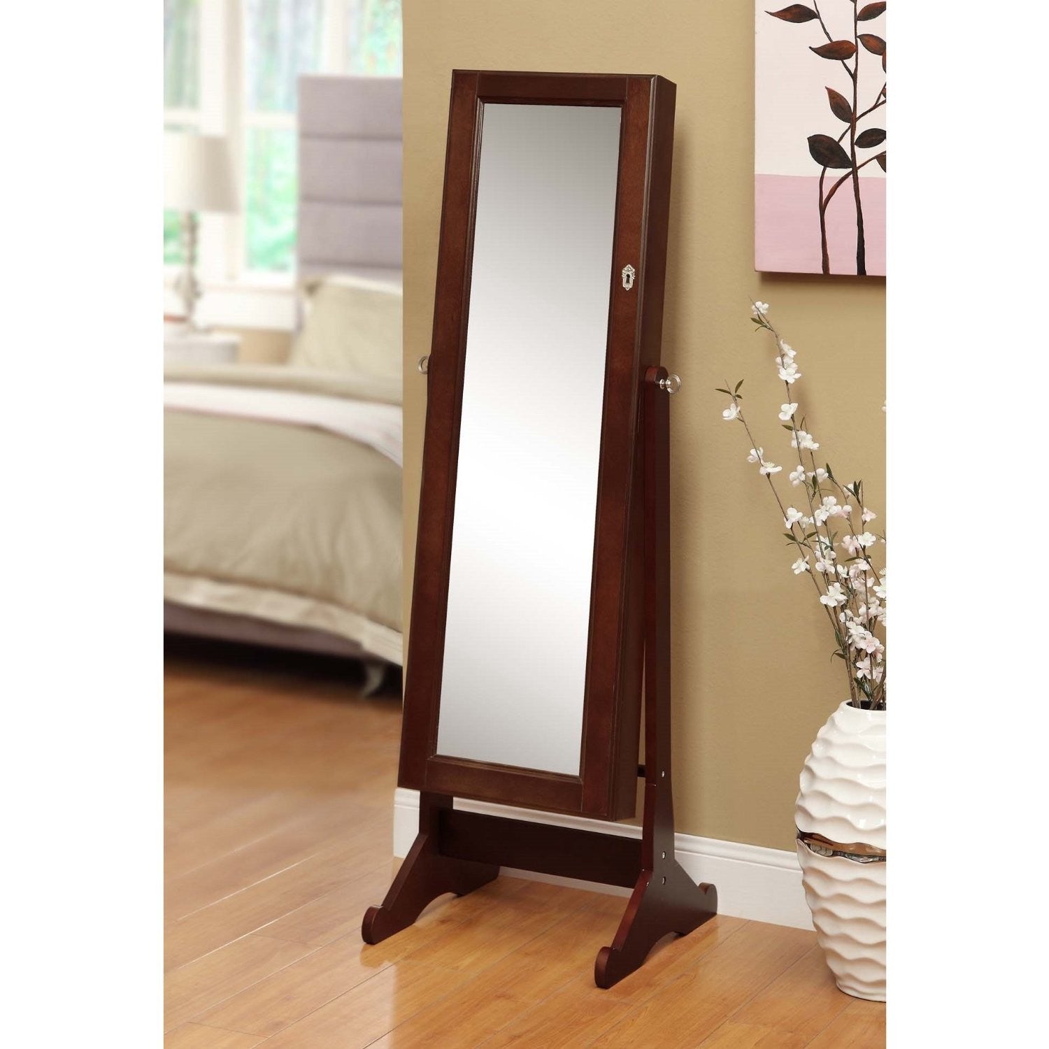 Premium Standing Jewelry Armoire with Mirror