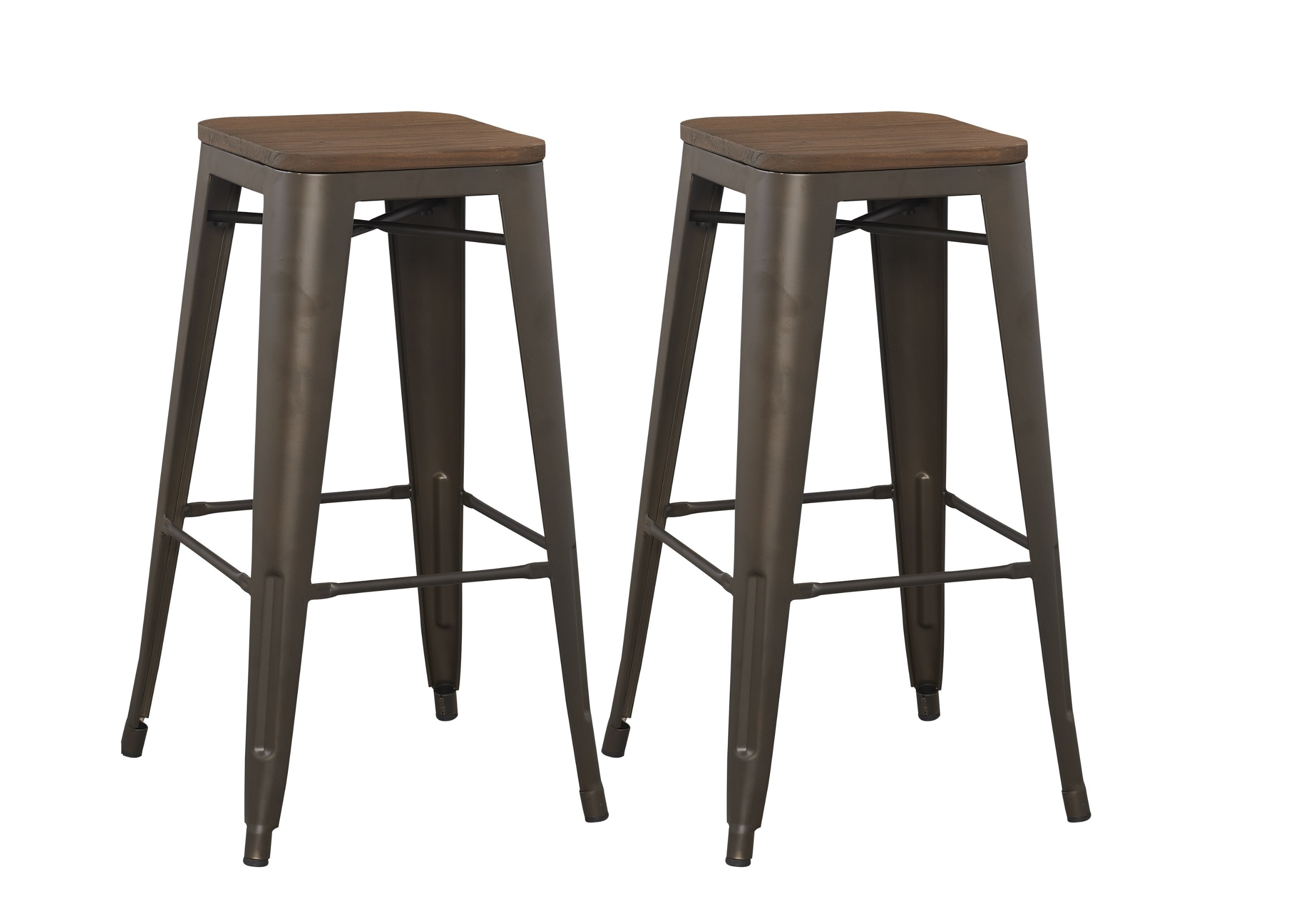 Classic Industrial Stackable Bar Stools Set